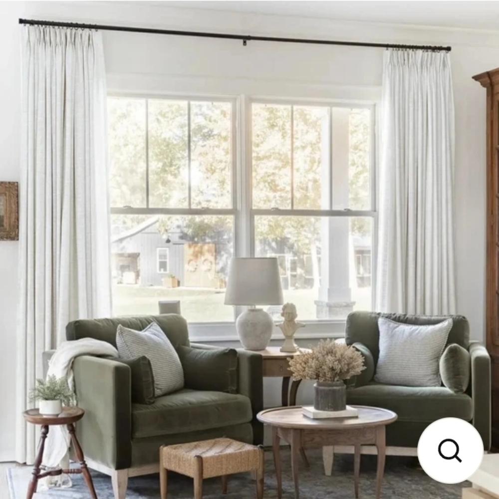 Liz Linen Pinch Pleat Ready Made Curtain with Room Darkening Lining